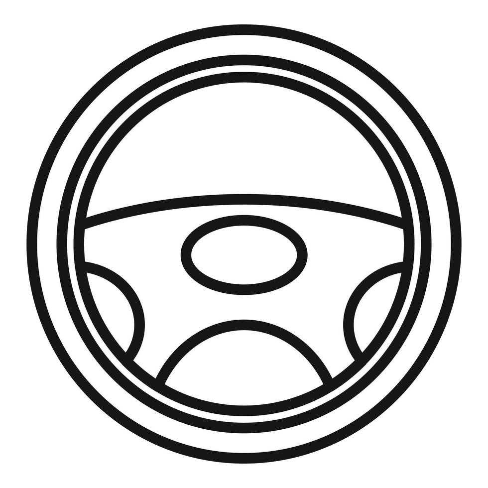 vector de contorno de icono de volante de coche. auto deportivo
