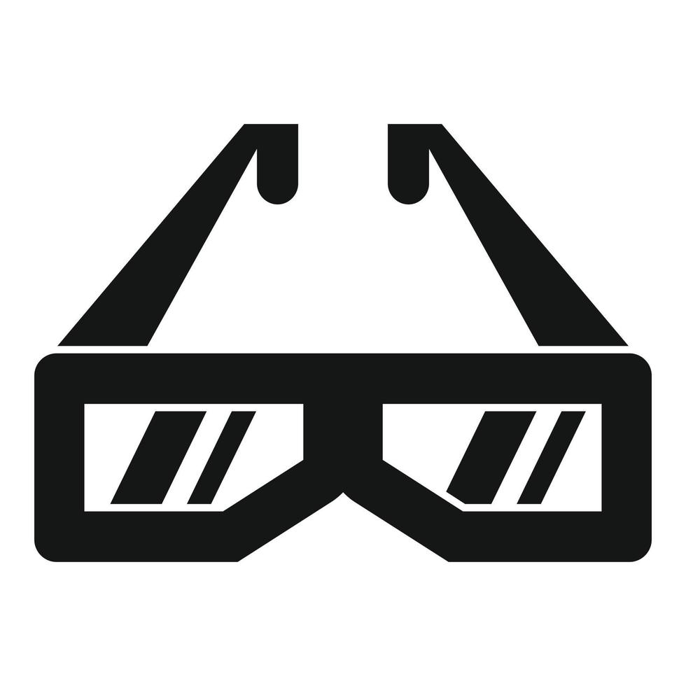 Cinema 3d glasses icon simple vector. Video film vector