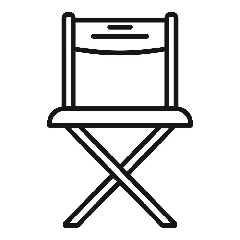 vector de contorno de icono de silla de director de cine. película de vídeo