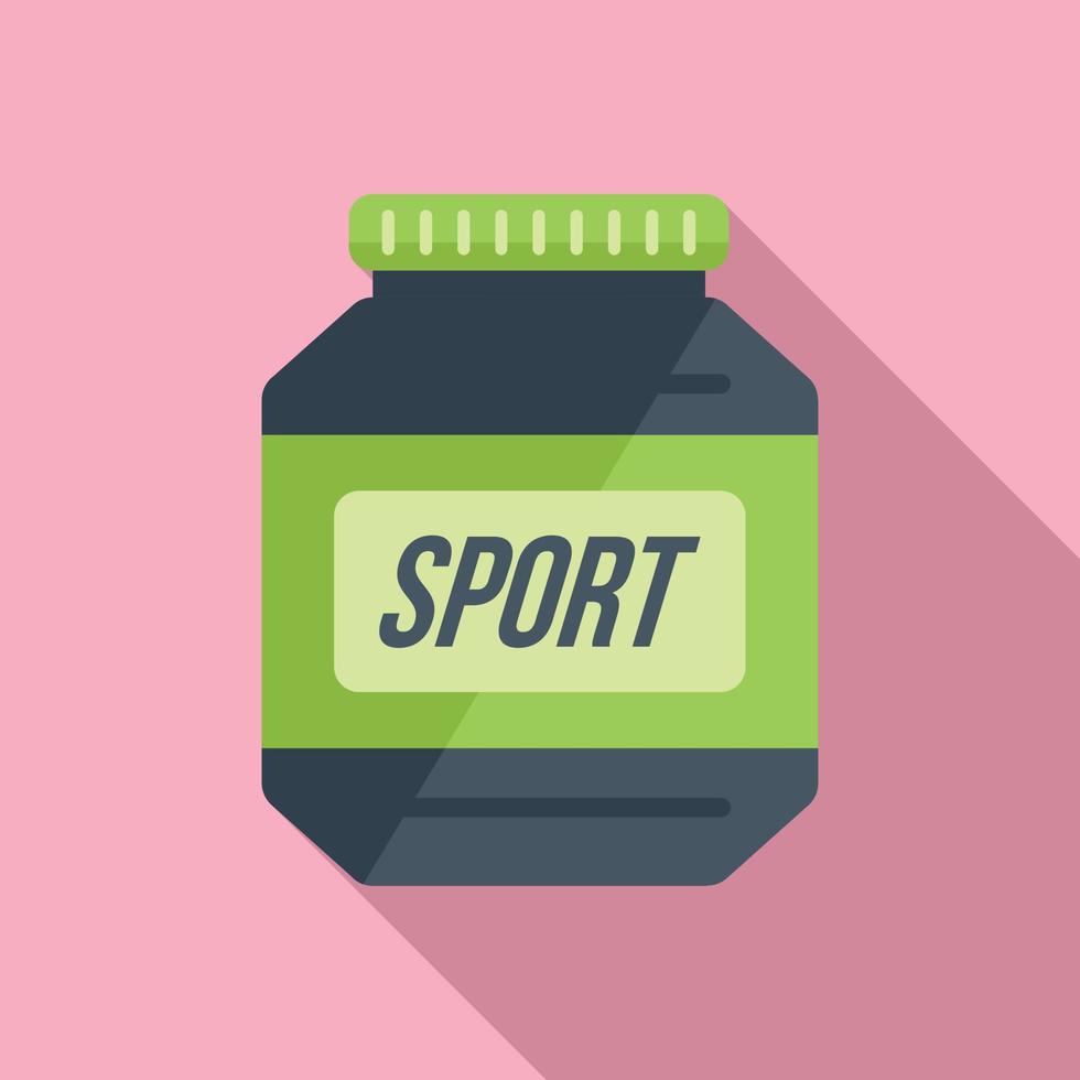 Protein can jar icon flat vector. Sport nutrition vector