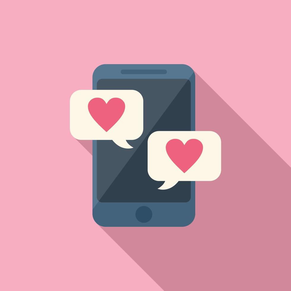 Phone chat icon flat vector. Social profile vector