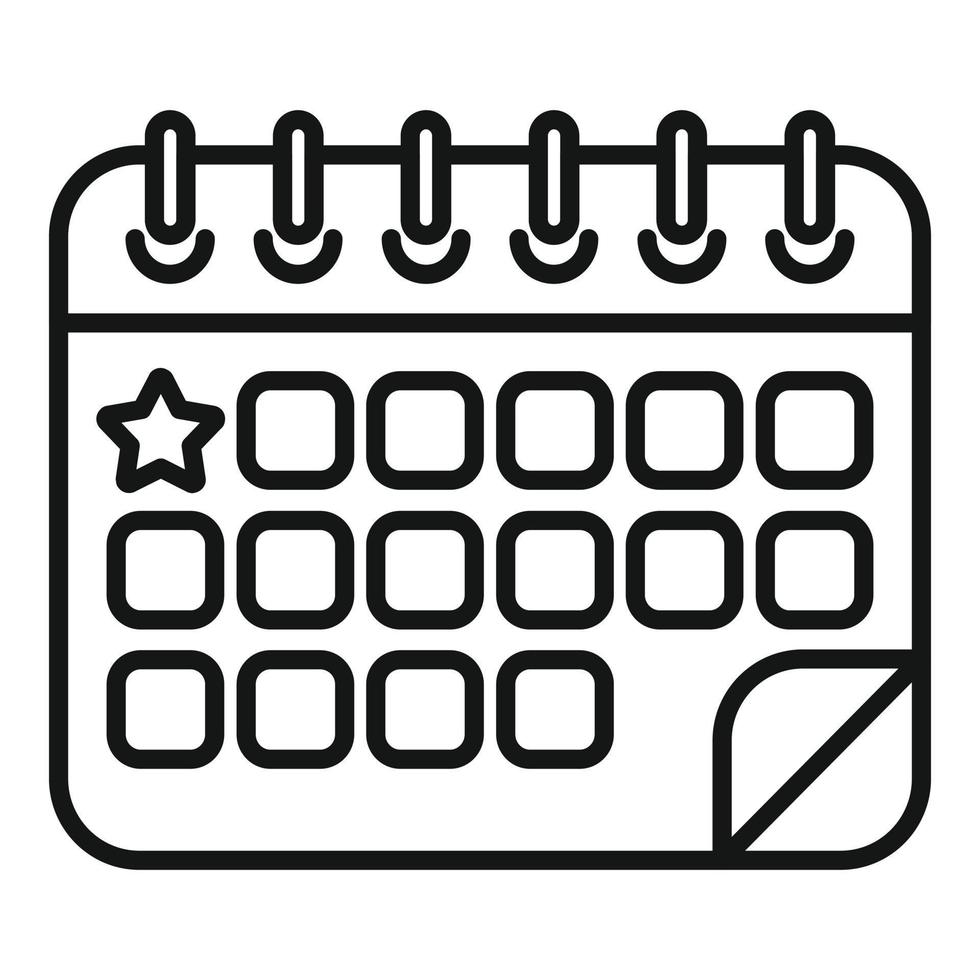 Surprise calendar plan icon outline vector. Open prize vector