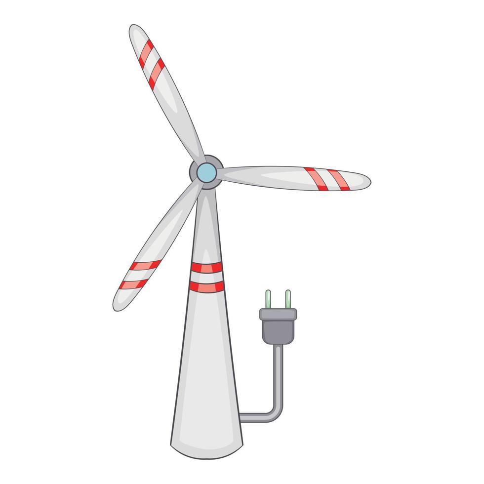Windmill icon, cartoon style vector