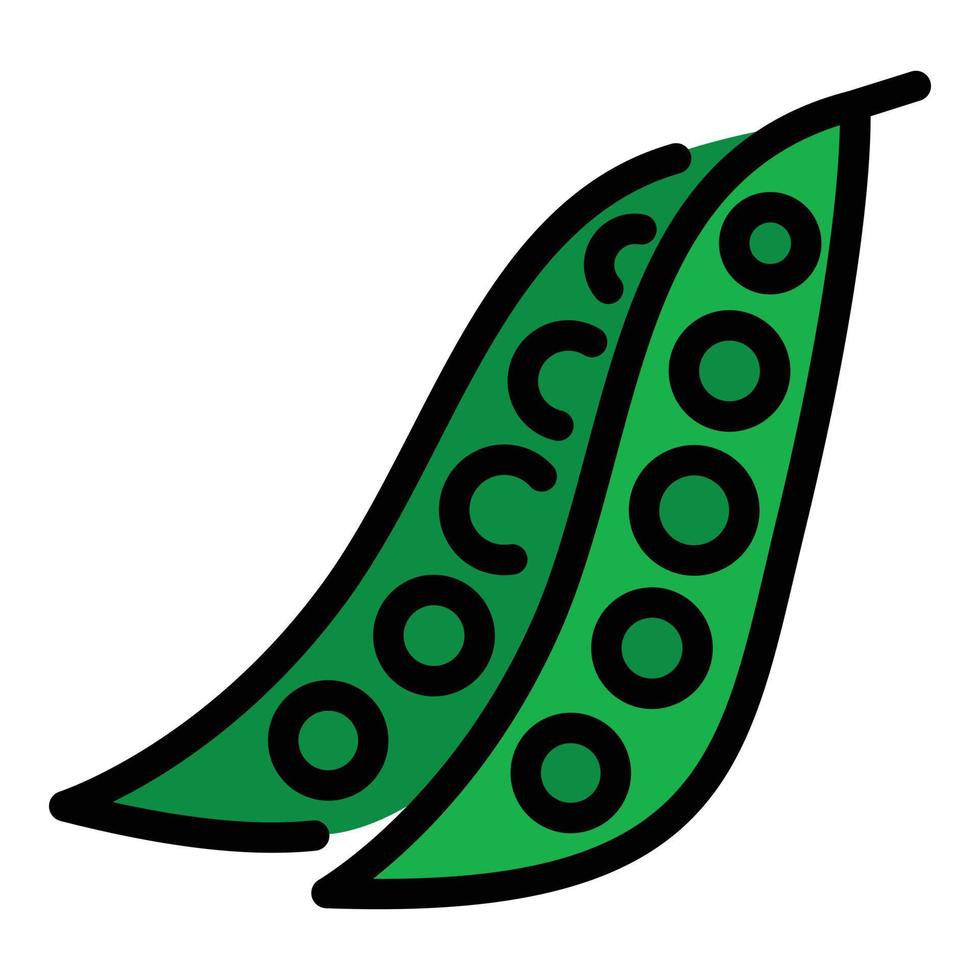Green peas icon color outline vector
