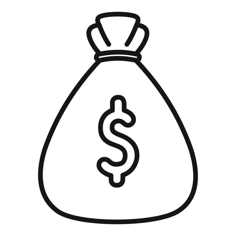 Auction money bag icon outline vector. Price buy vector