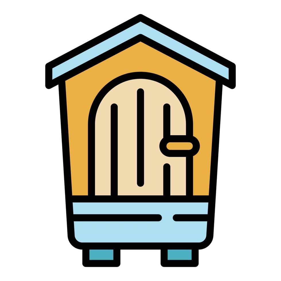 Wood smokehouse icon color outline vector