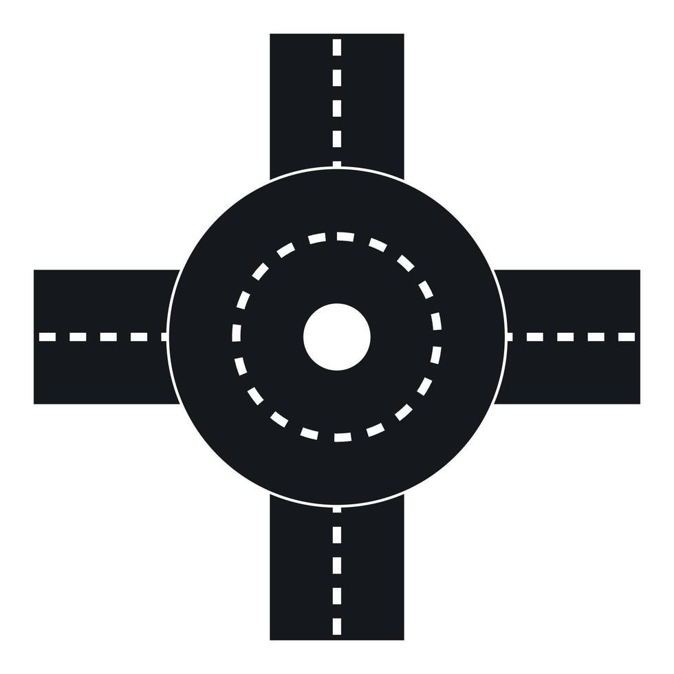 gran icono de cruce de carreteras, estilo simple vector