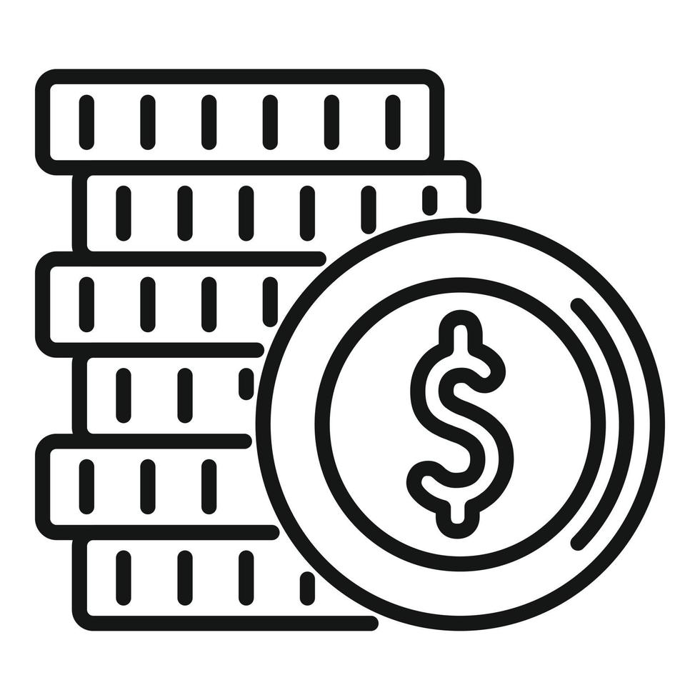 Auction coin stack icon outline vector. Price sell vector