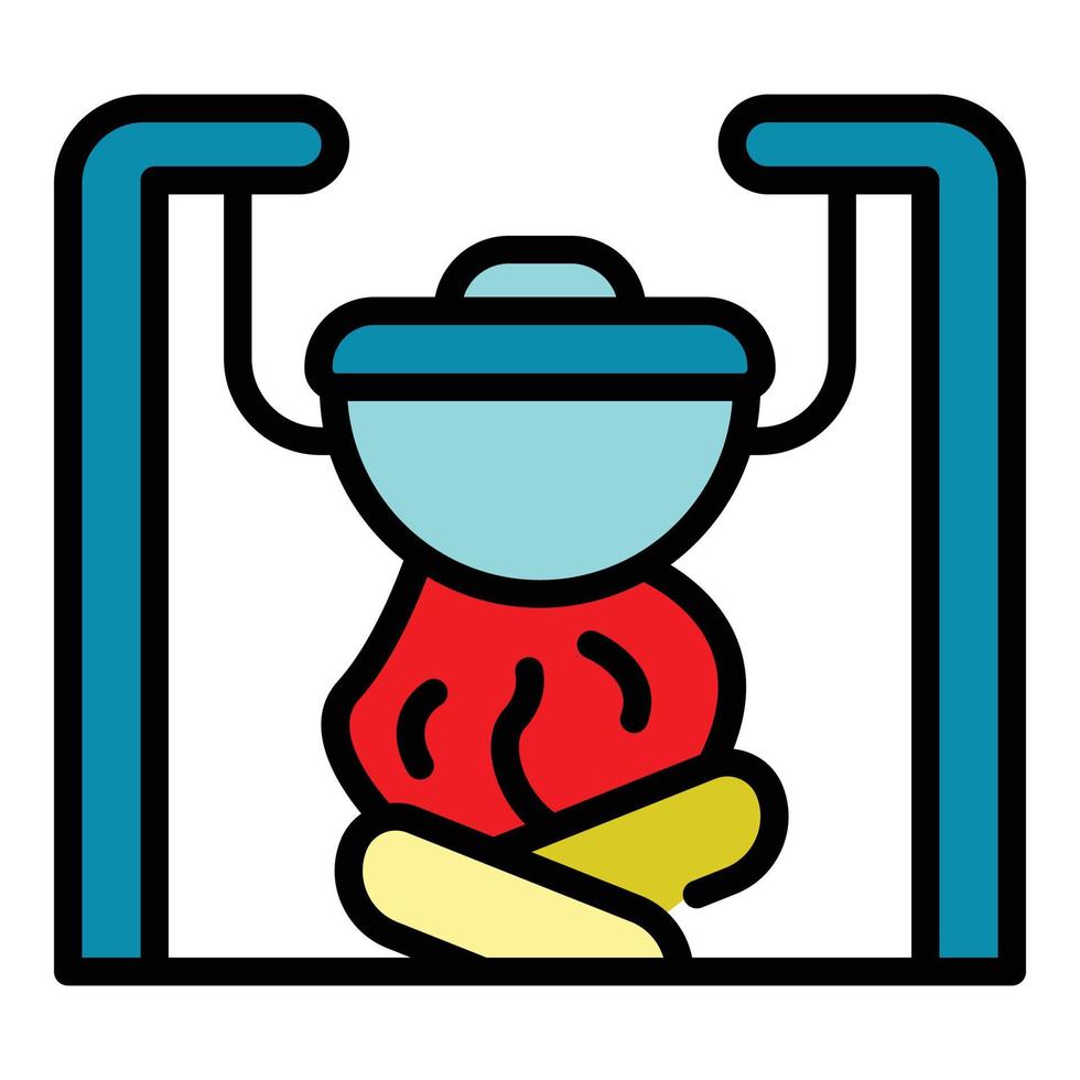 Fire camping icon color outline vector