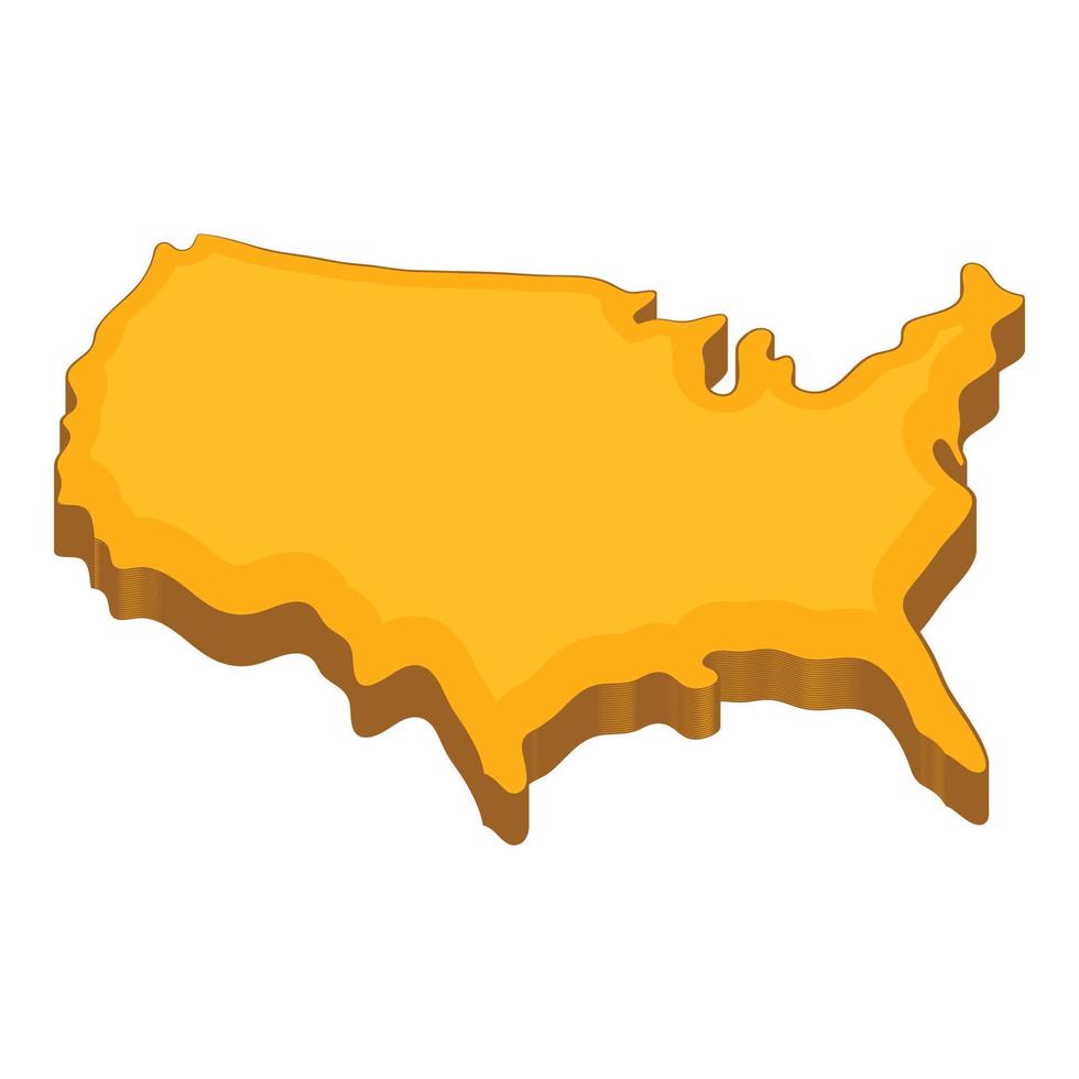American map icon, cartoon style vector