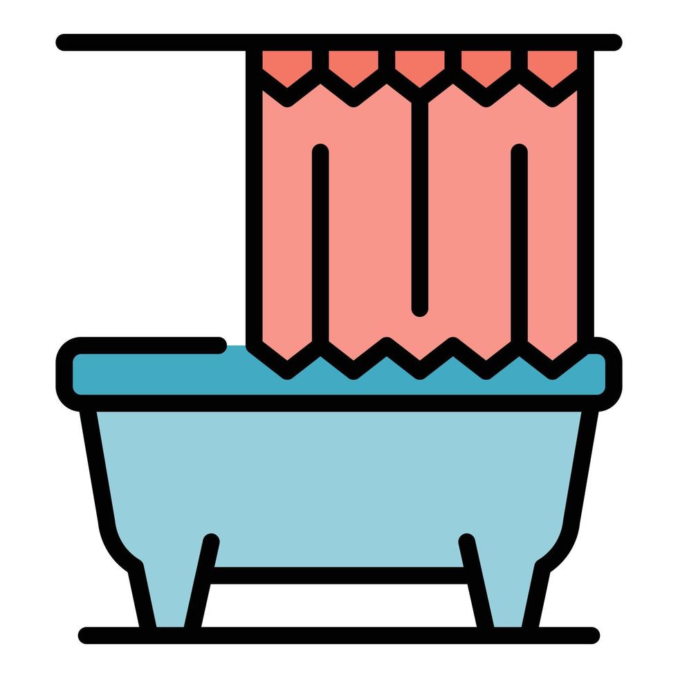 Hygiene shower curtain icon color outline vector