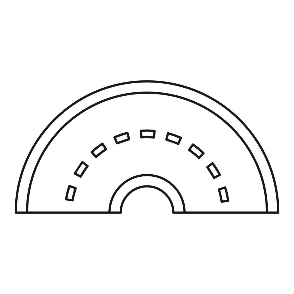 Round turning road icon, outline style vector