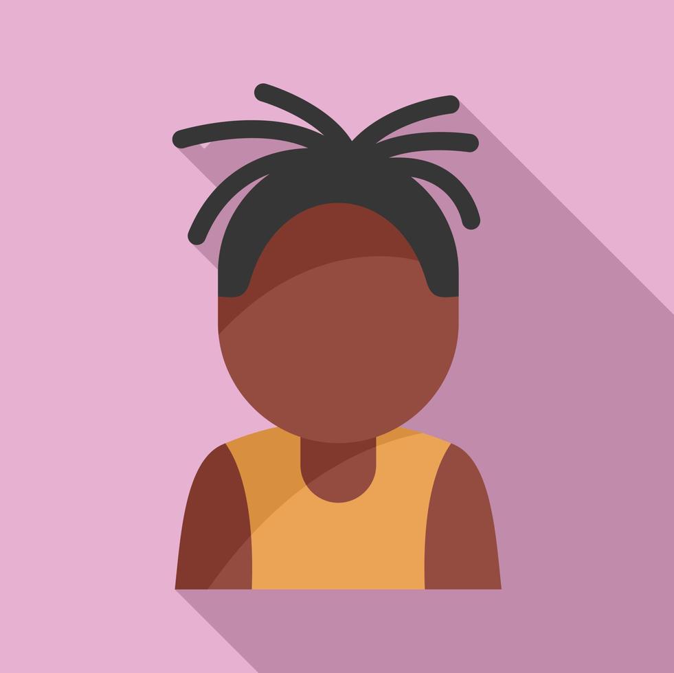 Cute african kid icon flat vector. Africa couple vector