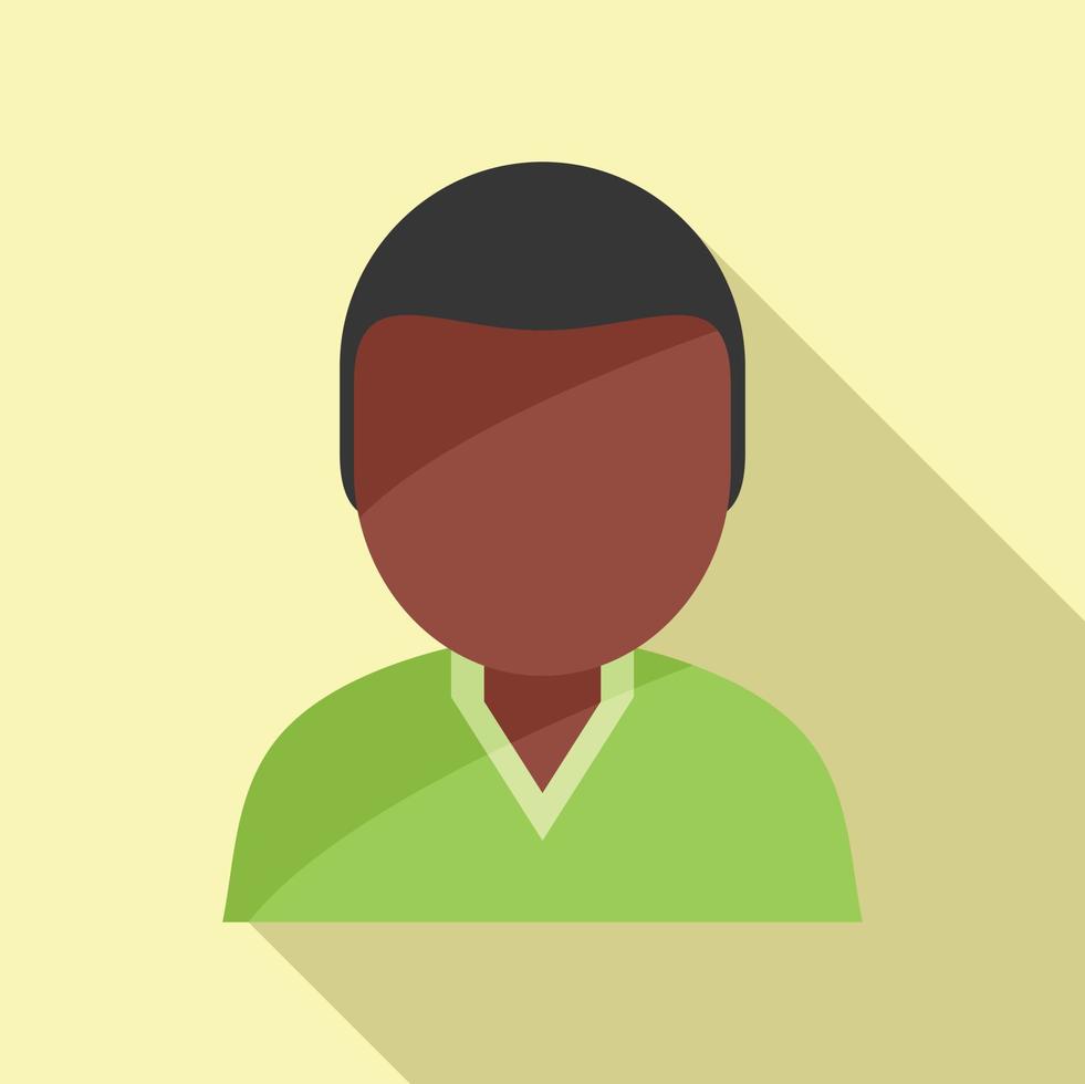 Work african man icon flat vector. Person happy vector