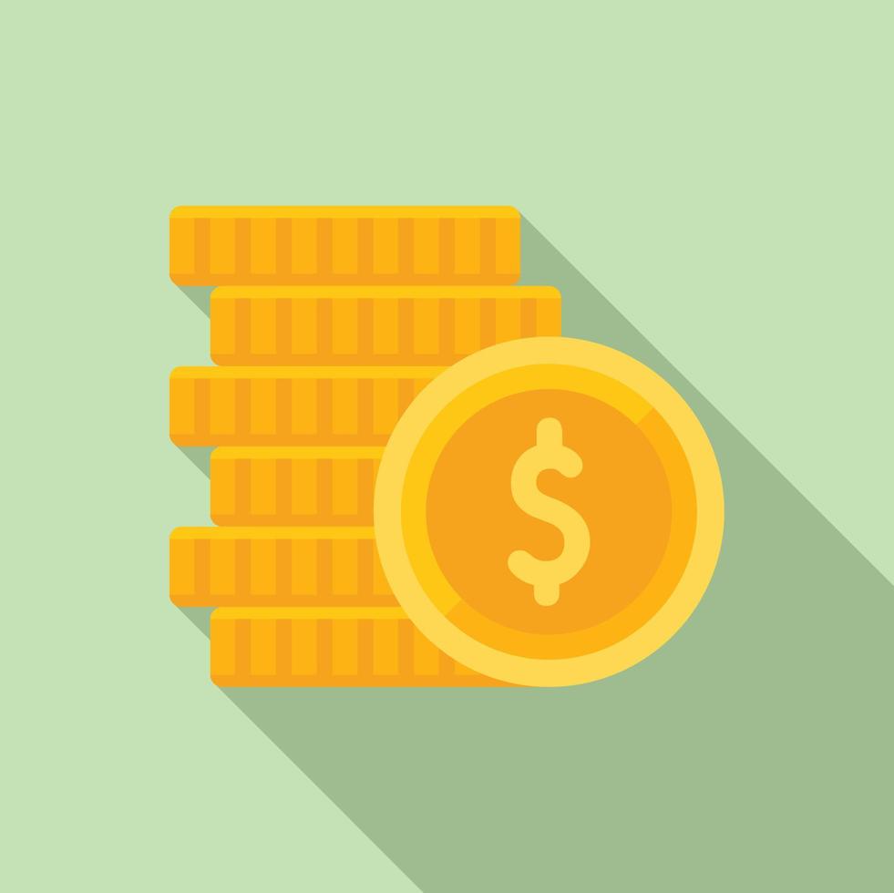 Auction coin stack icon flat vector. Price sell vector
