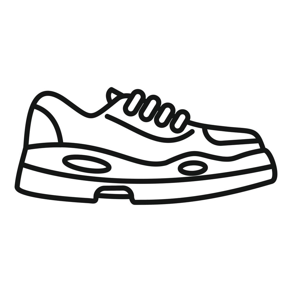 vector de contorno de icono de zapatillas de aire. diseño deportivo