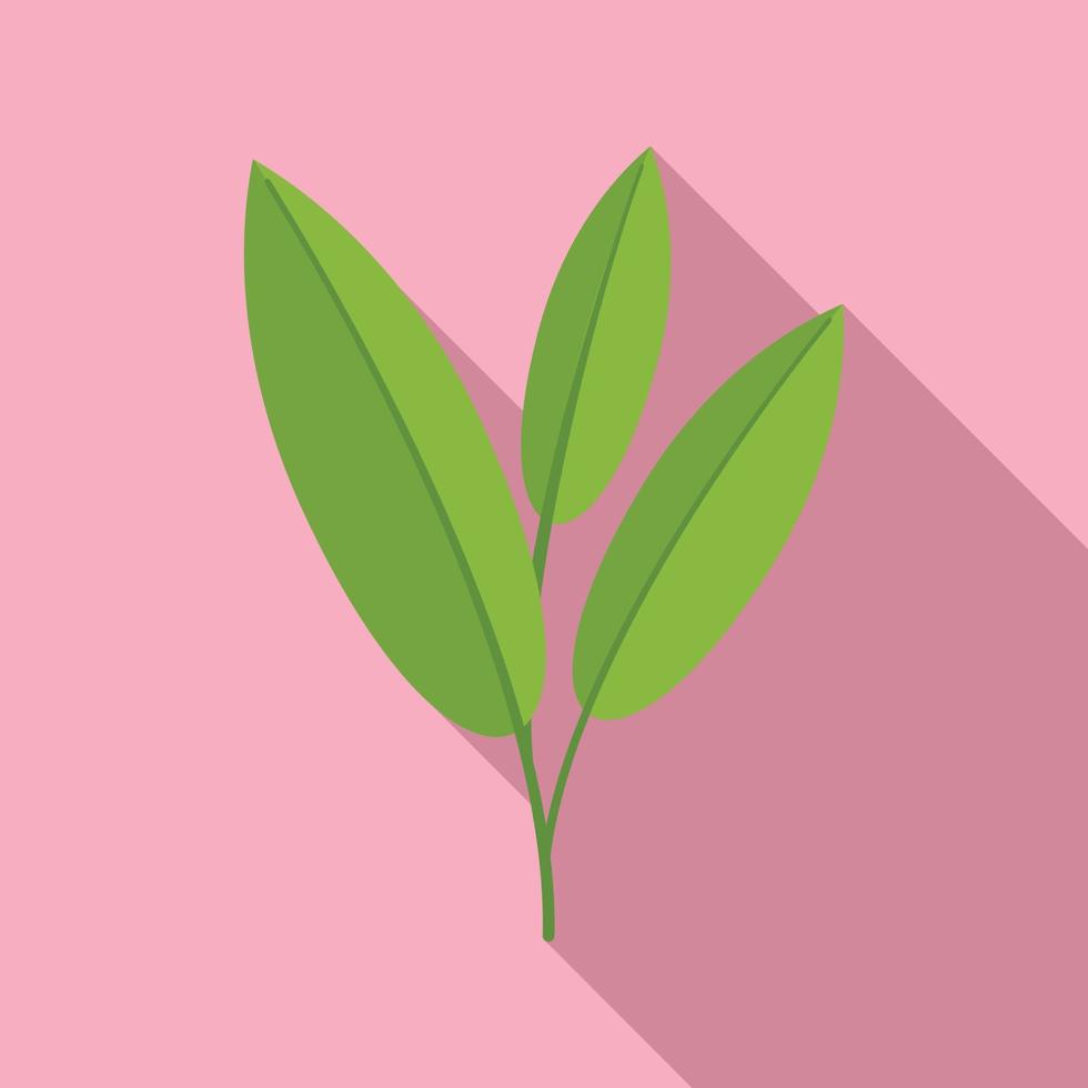 Sage plant icon flat vector. Herb leaf vector