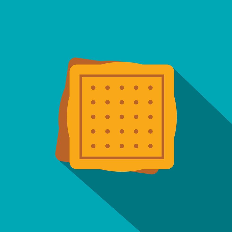 Square cookies icon, flat style vector