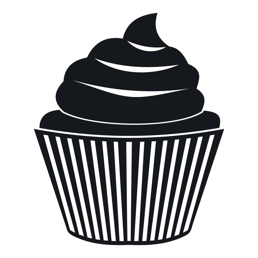 Cupcake icon, simple style vector