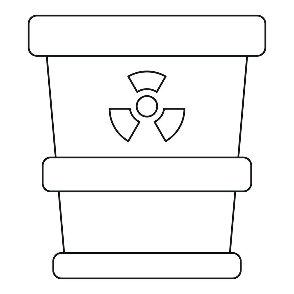 bote de basura con icono de residuos radiactivos vector