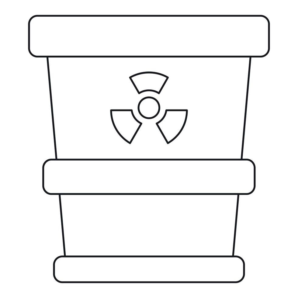Trash can with radioactive waste icon vector