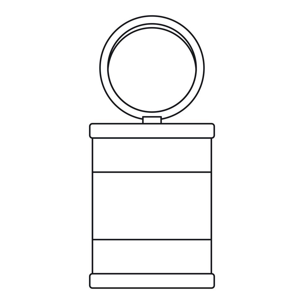 Trash can icon, outline style vector