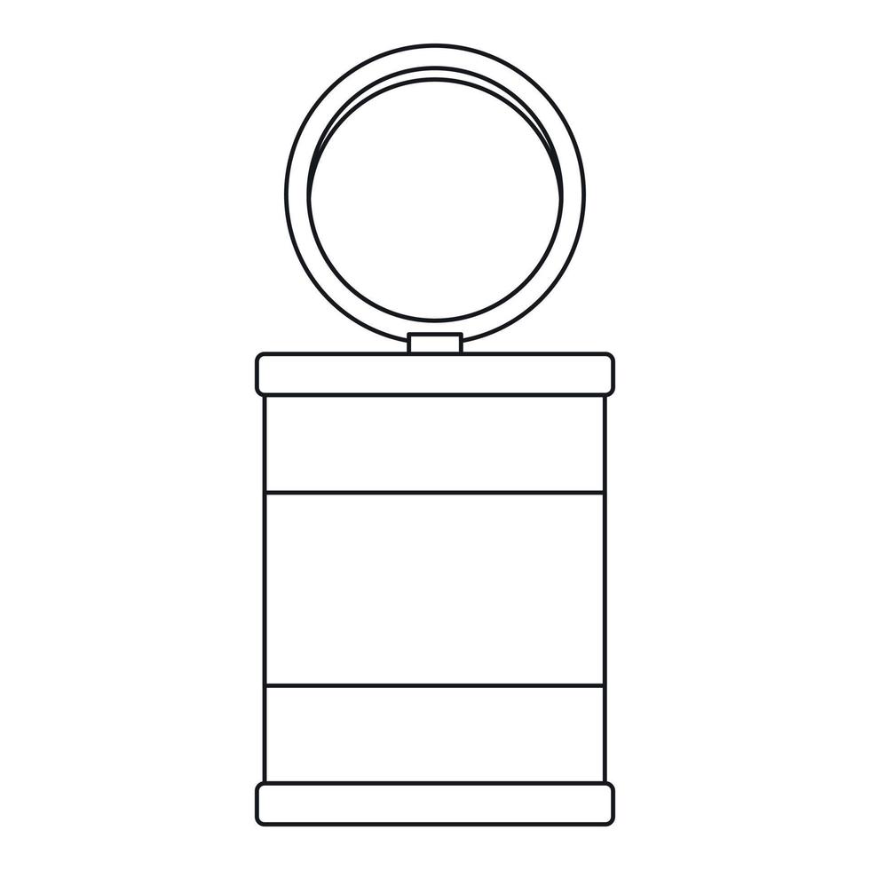 Trash can icon, outline style vector