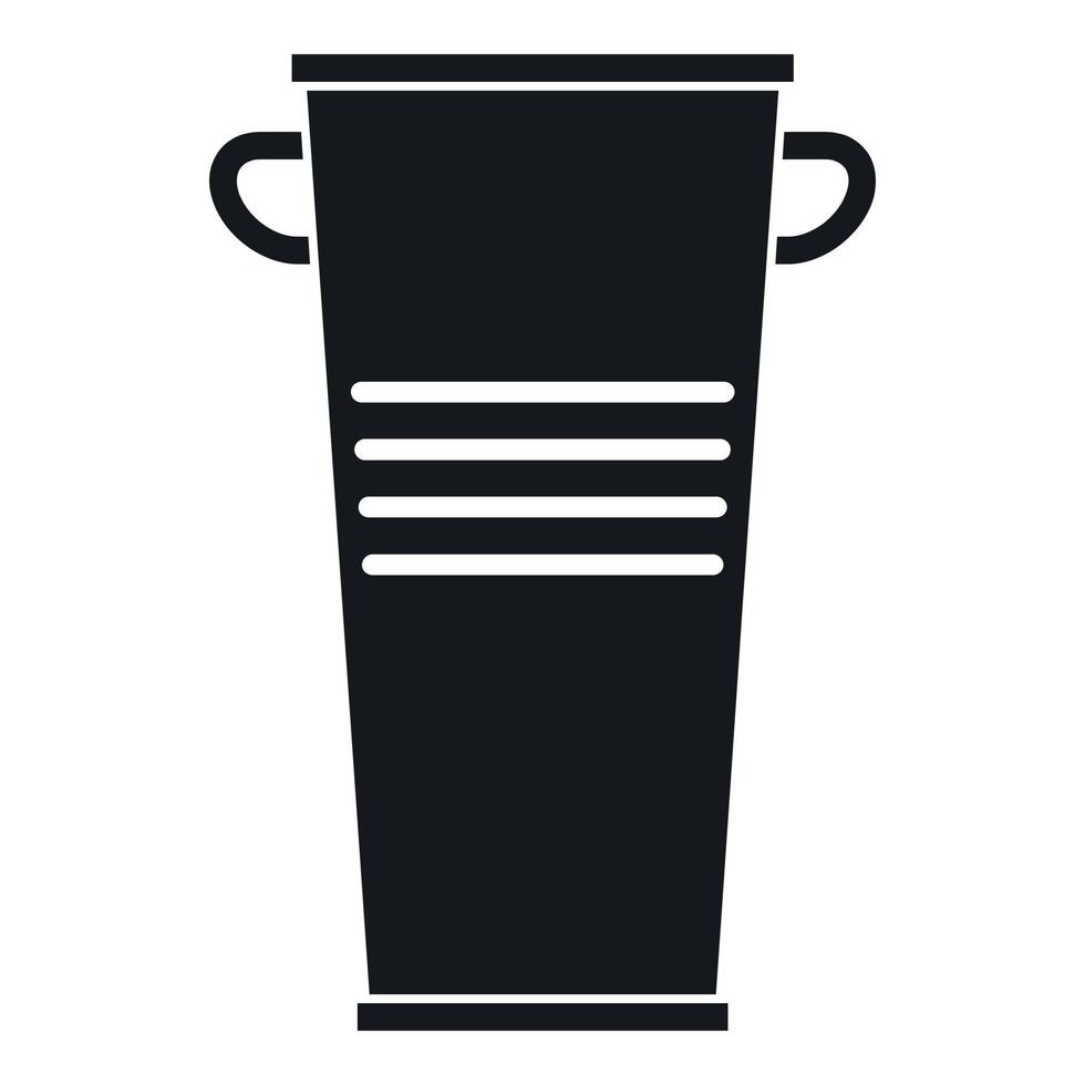 Trash can with handles icon, simple style vector