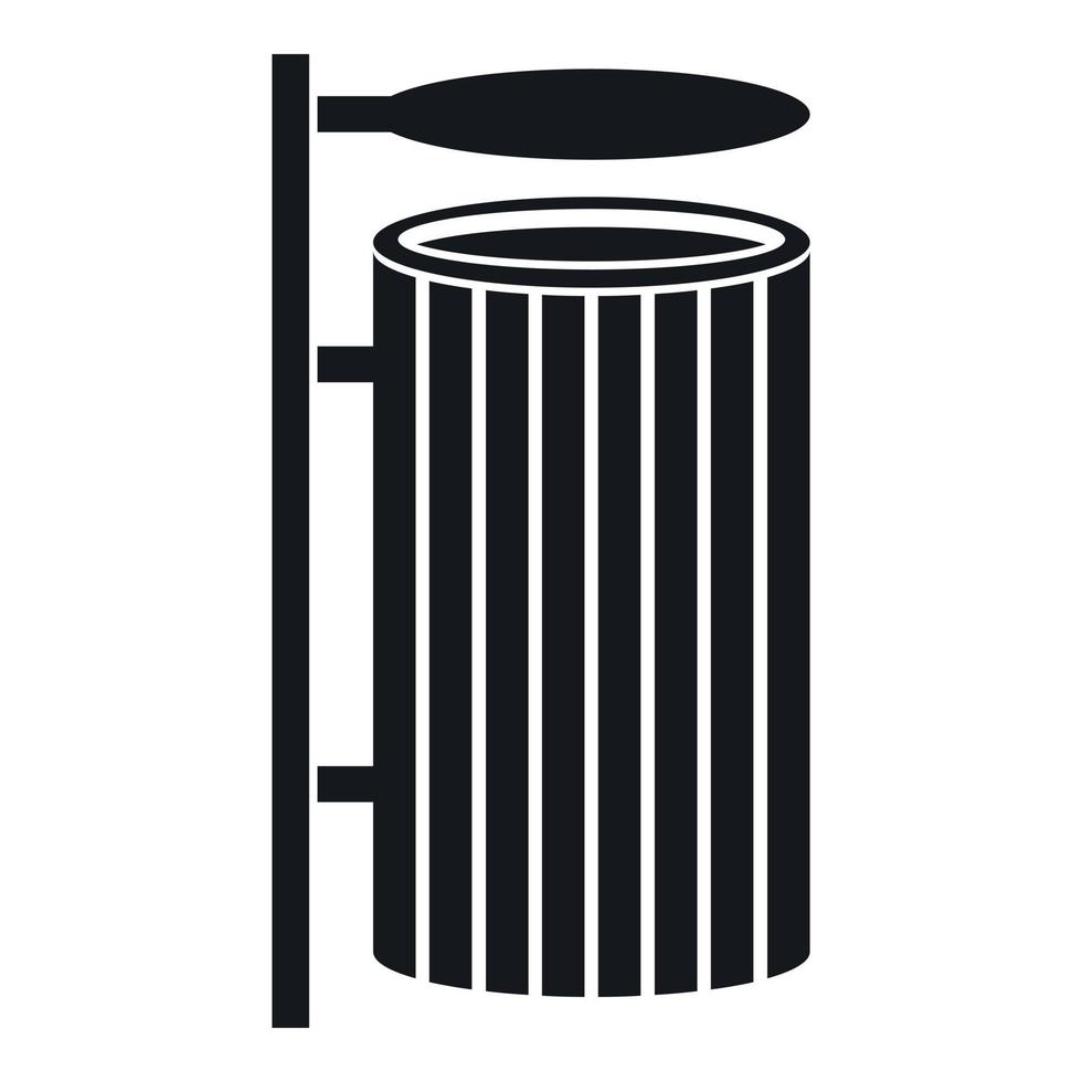 Public trash can icon, simple style vector