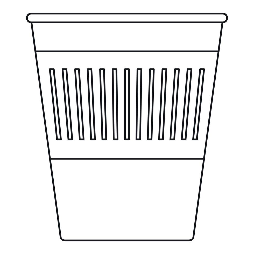 Trash basket icon, outline style vector