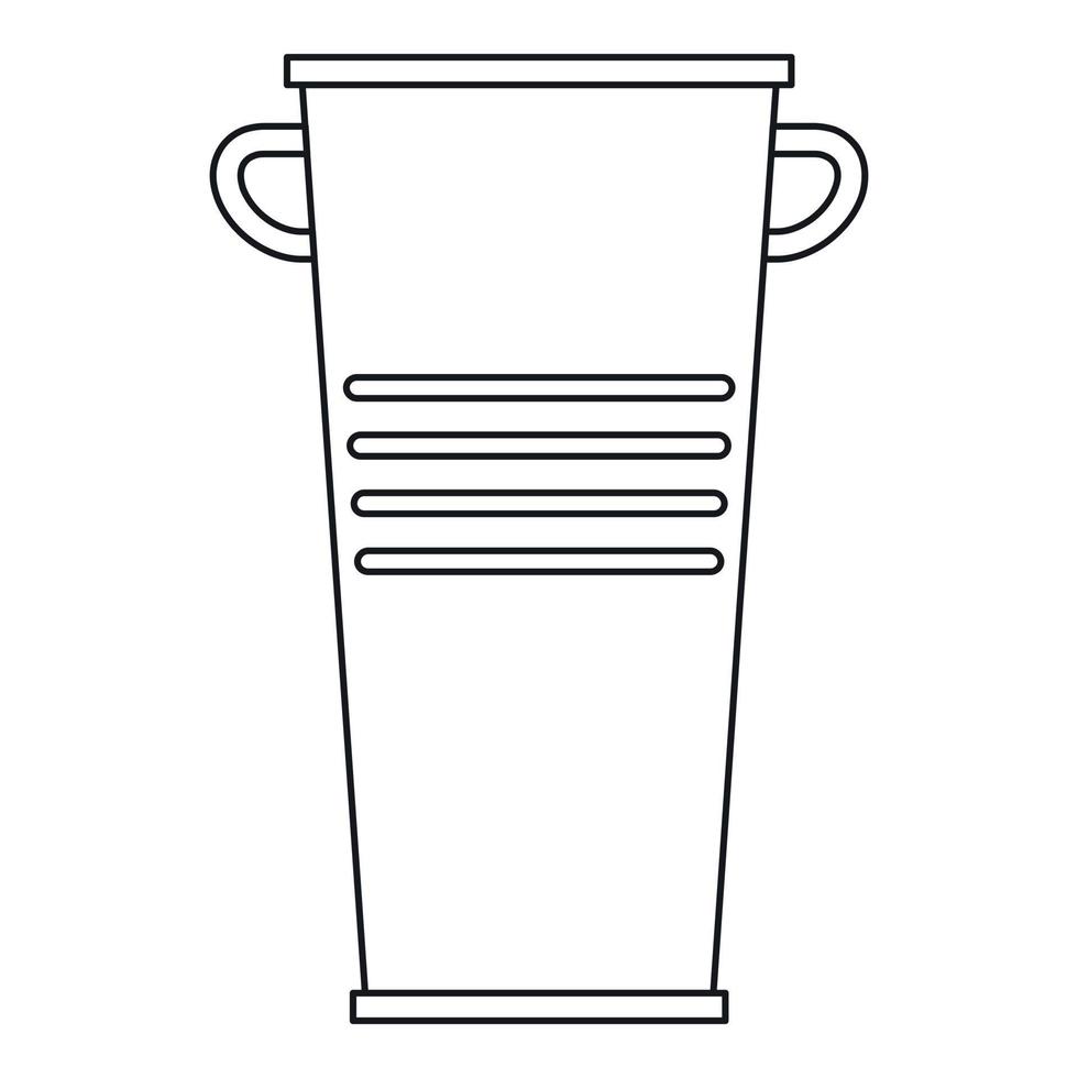 Garbage tank with handles icon, outline style vector