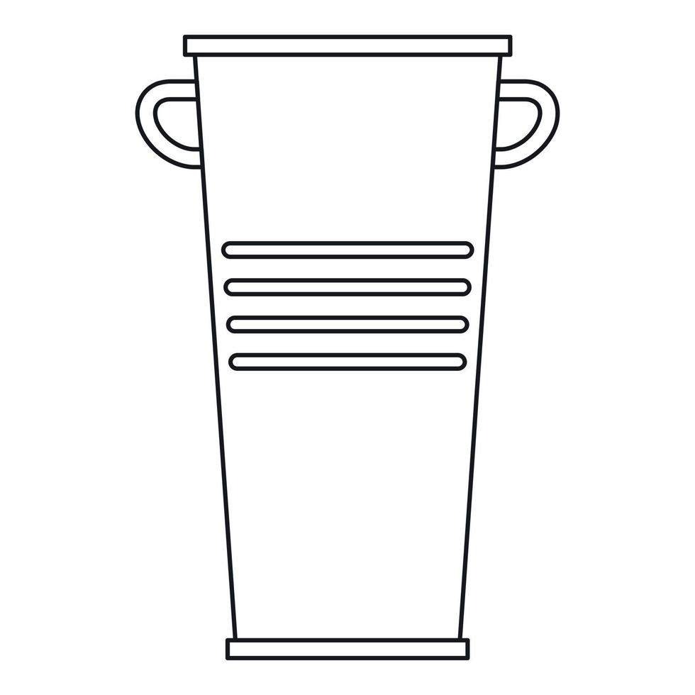 Garbage tank with handles icon, outline style vector