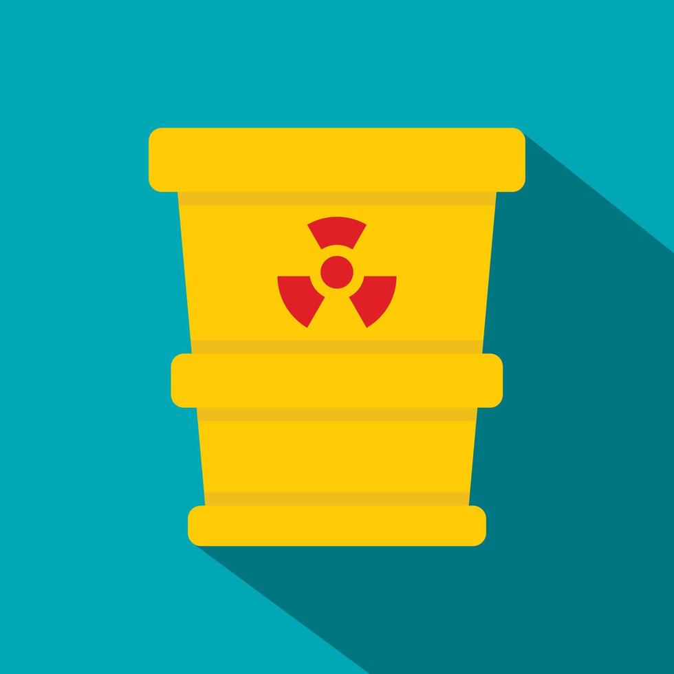 ttrashcan que contiene icono de residuos radiactivos vector