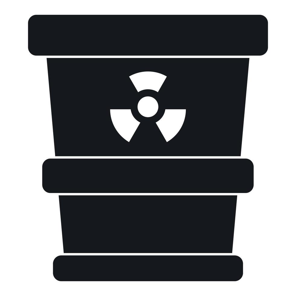 Trashcan containing radioactive waste icon vector