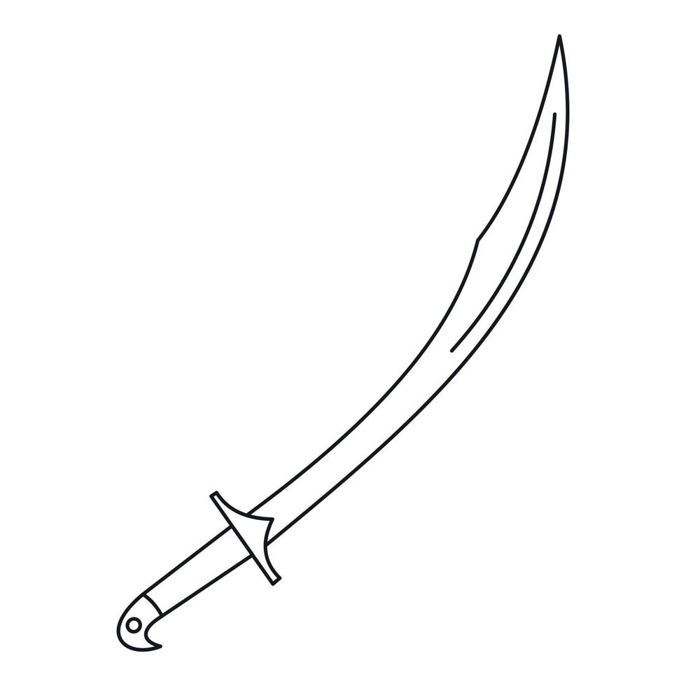 Cutlass icon, outline style vector