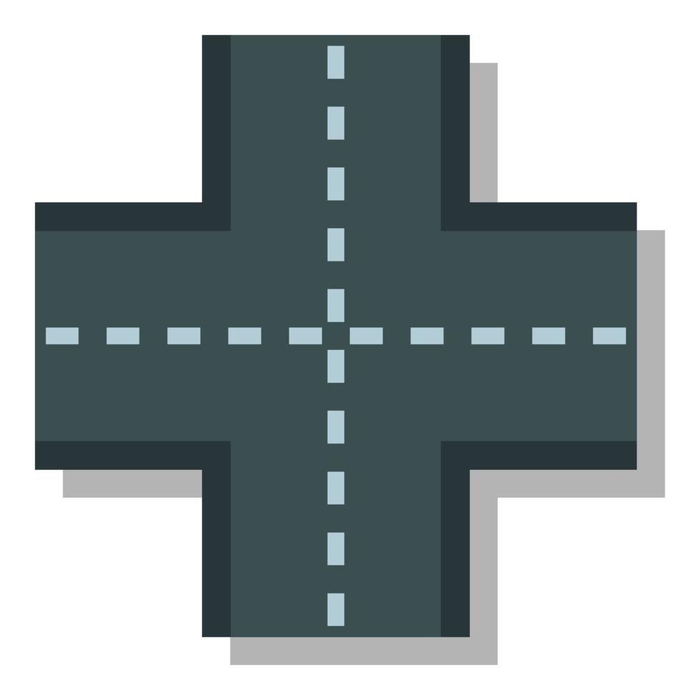 Crossroad icon, flat style vector