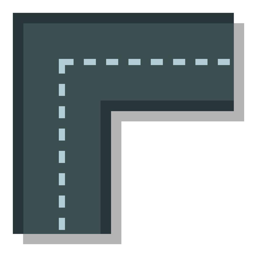 Turning road icon, flat style vector