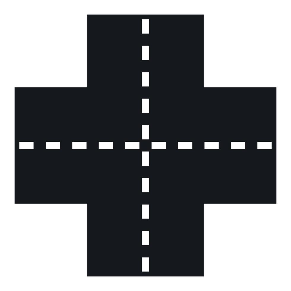 Crossroad icon, simple style vector