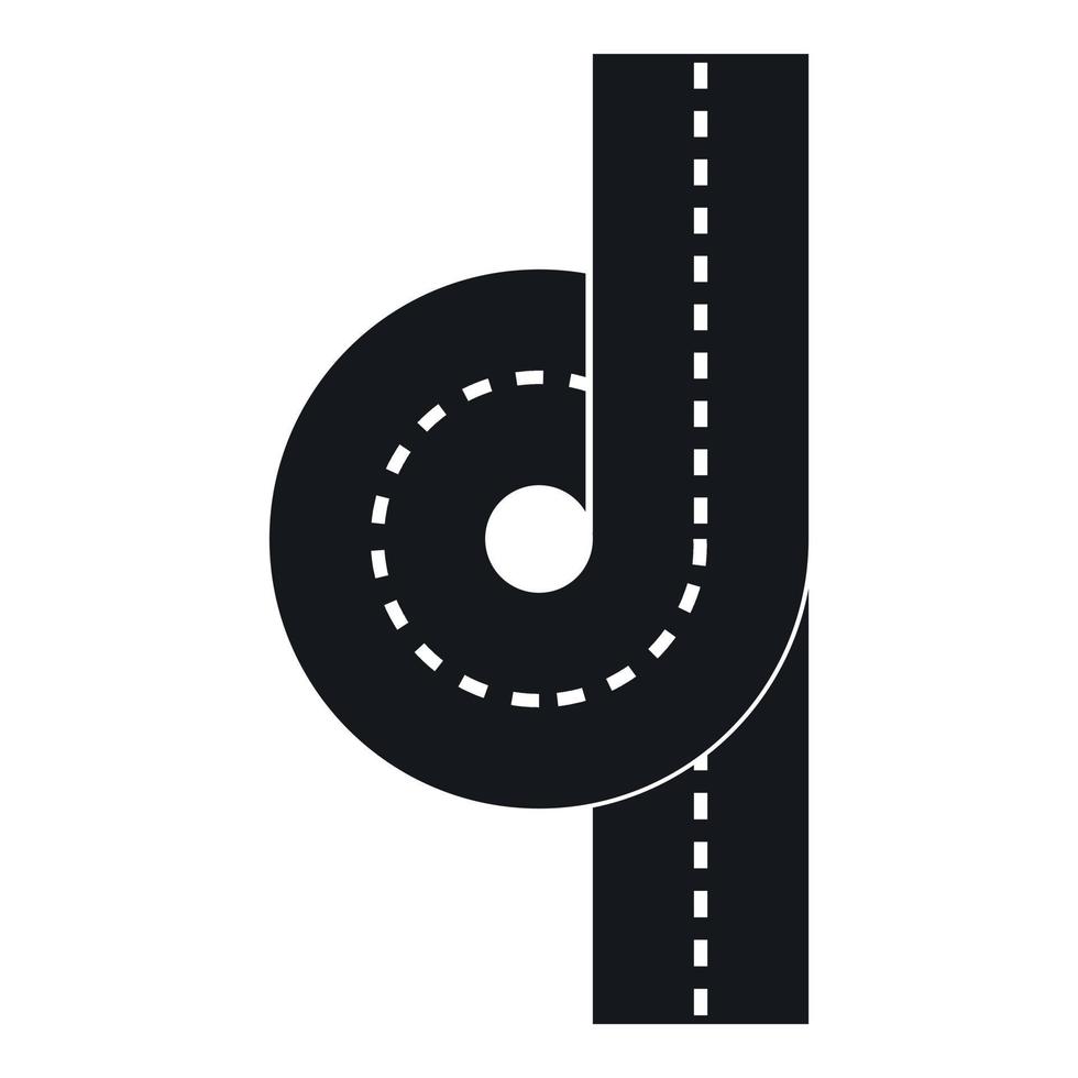 Road junction icon, simple style vector