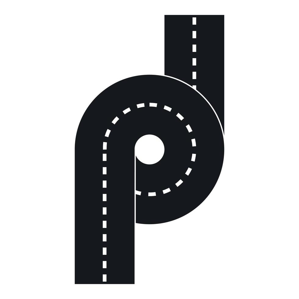 Little road junction icon, simple style vector