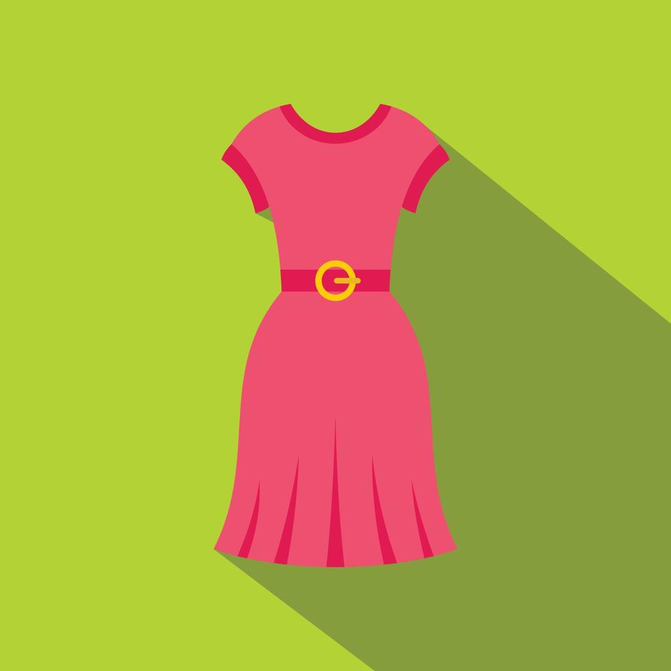 Pink dress icon, flat style vector