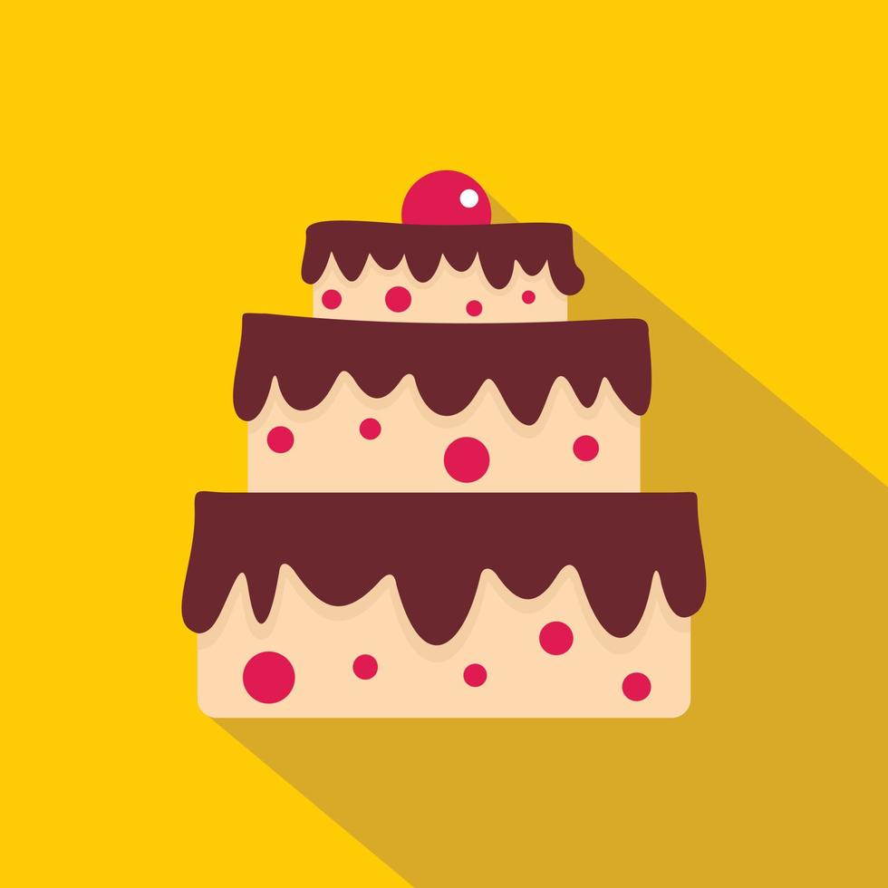 Cake icon, flat style vector