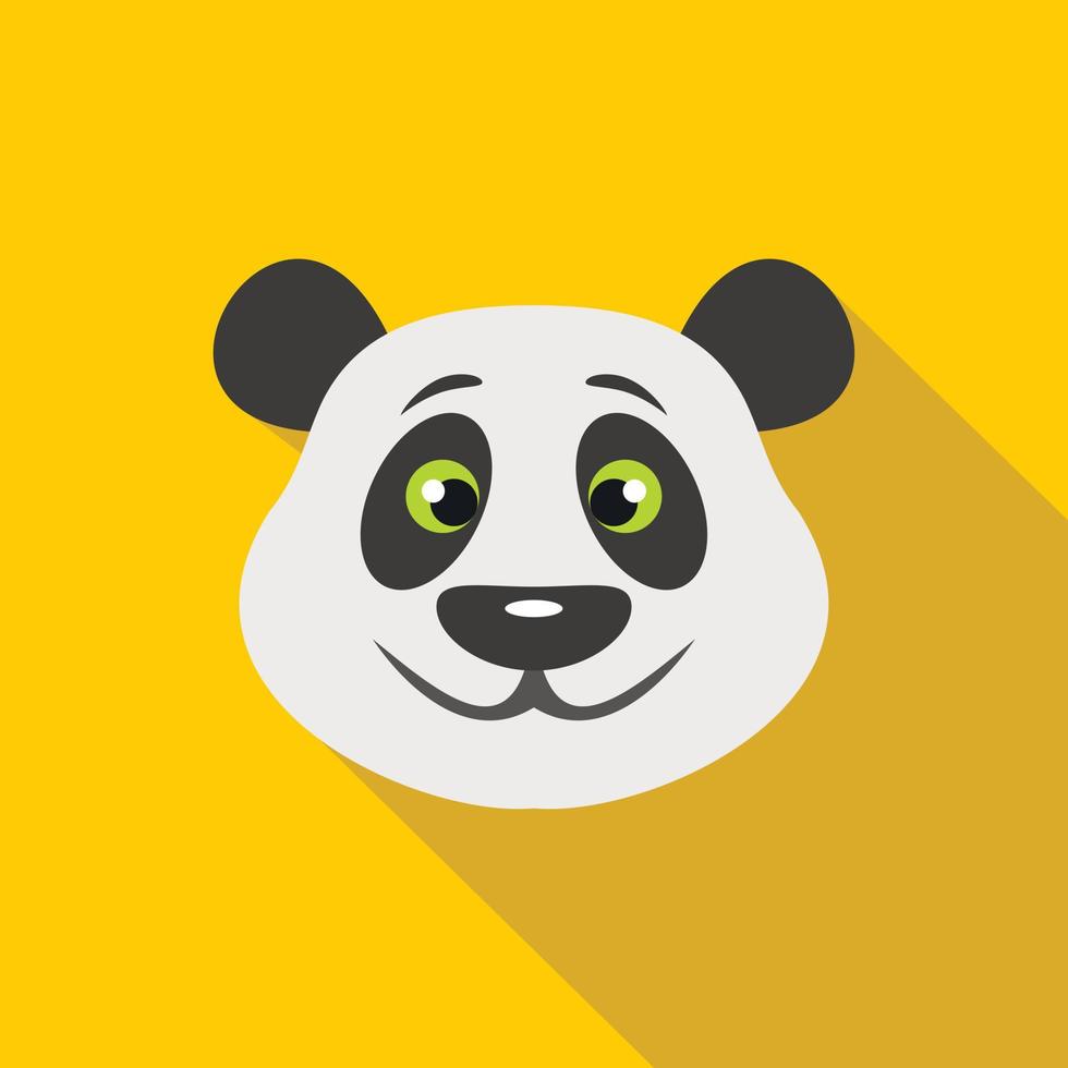 icono de cabeza de oso panda, tipo plano vector