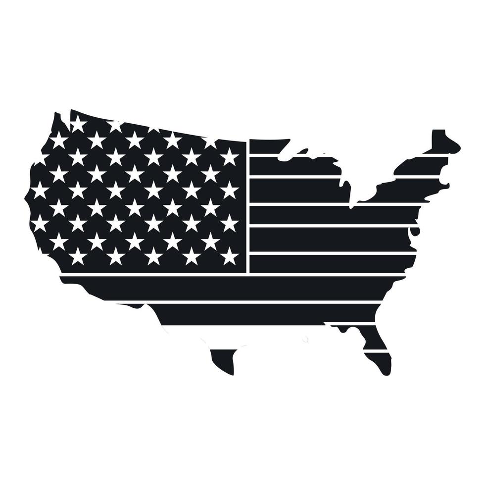 icono de mapa americano, estilo simple vector