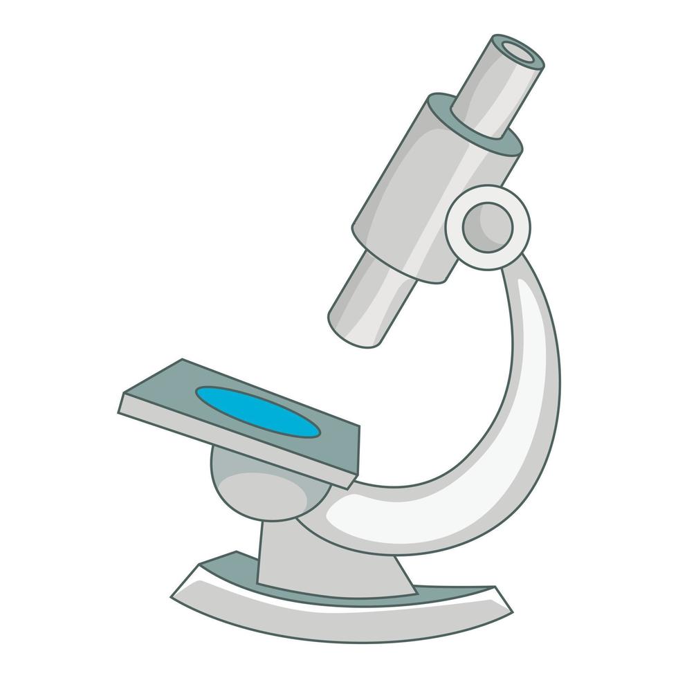 Microscope icon, cartoon style vector