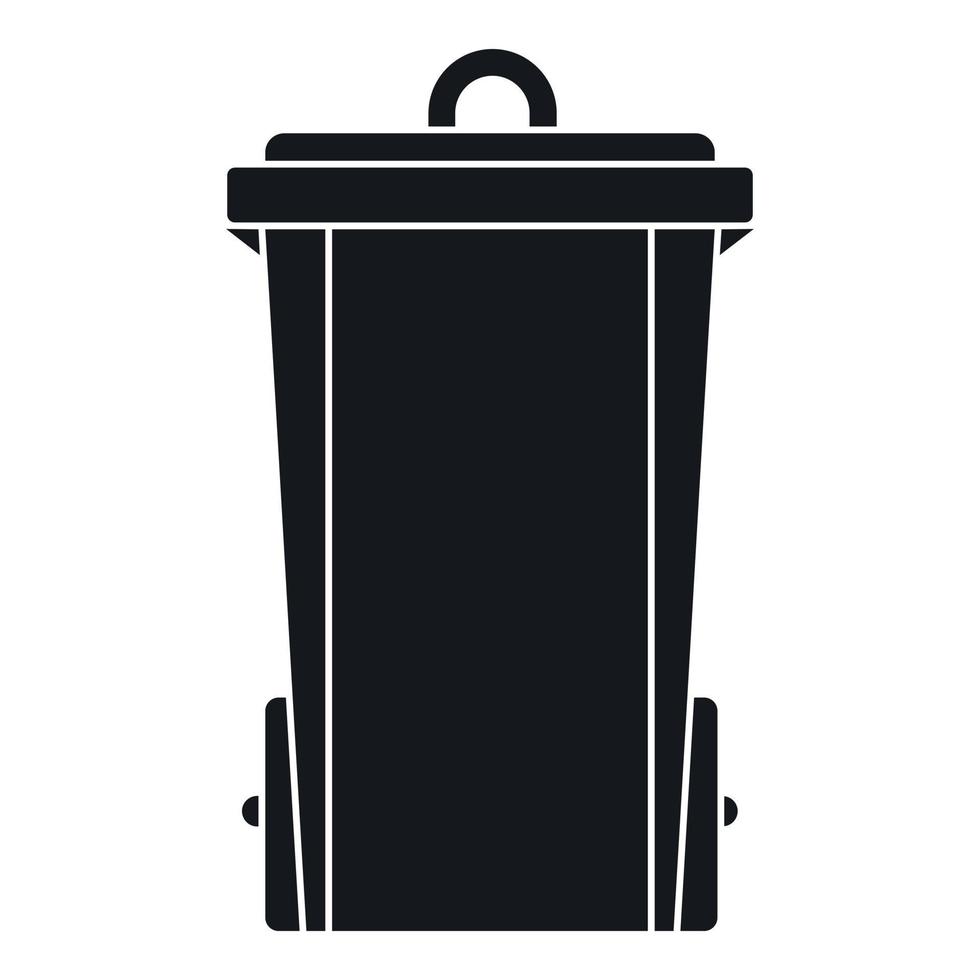 icono de cubo de basura, estilo simple vector