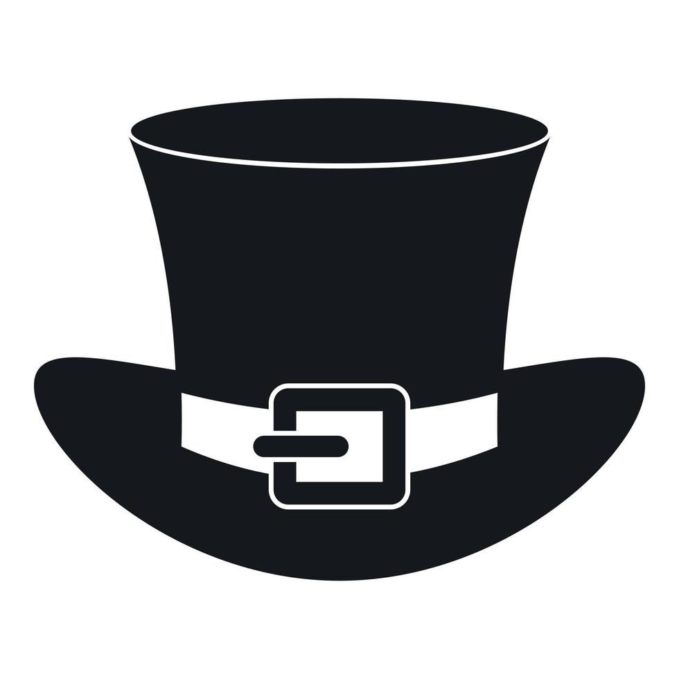 Top hat with buckle icon, simple style vector