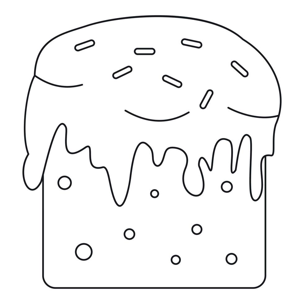 icono de pastel de pascua, estilo de contorno vector