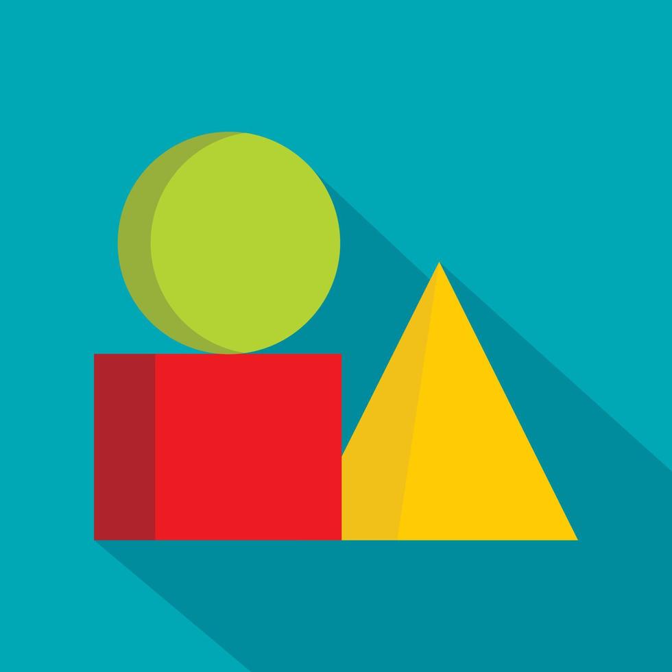 Box of bricks icon, flat style vector