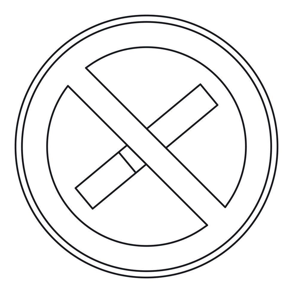 No smoking sign icon, outline style vector